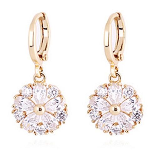 18K Gold Galvanized Zircon Earrings