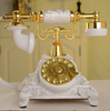 Vintage Antik Retro Drehbar Handgerät Schreibtisch Kunstharz Telefon Eu Art Weiß