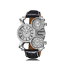 Multicolore Time-Zone Quartz Acier Inoxydable Montre Bracelet Blanc