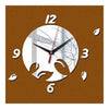 Wall Clock Living Room Decoration Mirror Leaf   silver