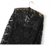 Plus Size Dress Women Lace Long Sleeve Scalloped Neck Cocktail Party Maxi Prom