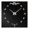 Mirror Wall Clock Super Large Size DIY Creative 3D   silver