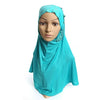 Dignified Muslim Gauze Lace Zircon Kerchief Scarf    peacock blue