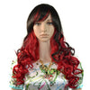 60cm Curly Wavy Gradient Front Lace Wig Blunt Curled Hair Cap Cosplay