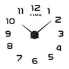 Diy Silencieux Horloge Murale Simple Miroir Collage Noir