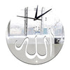 Mirror Wall Clock 3D Decoration Sticking   silver