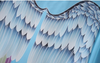 Blue Angel Wings Relaxed Open Cardigan Cover Up Kimono Cape