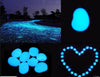 100pcs Hot Man-Made Glow in the Dark Pebbles Stone for Garden Walkway  Blue