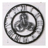 Vintage Industriel Loft Bois Embrayage Horloge Mural Argent