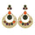 Ethnic Colorful Alloy diamond crescent earrings   DARK GREEN+ORANGE