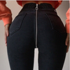 Womens Denim Zip Open Back Distressed High Waist Skinny Jeans Trousers Pants
