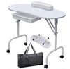 Foldable Manicure Table with Wrist Cushion Drawer and Carry Bag
