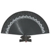 Abanico Plegable Puro Manual Seda con Caja Negro