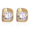 18K Gold Glavanized Austrian Zircon Earrings   white