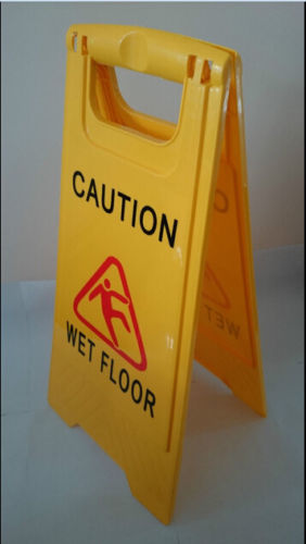 Caution Wet Floor Double Side Sign Warning Board Bright Yellow Plastic 24
