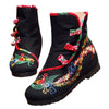 Vintage Beijing Cloth Shoes Embroidered Boots black thin shoes 35