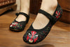 Vintage Chinese Embroidered Floral Shoes Women Ballerina Mary Jane Flat Ballet C