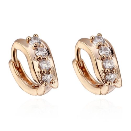 Earrings 18K Gold Galvanized Zircon