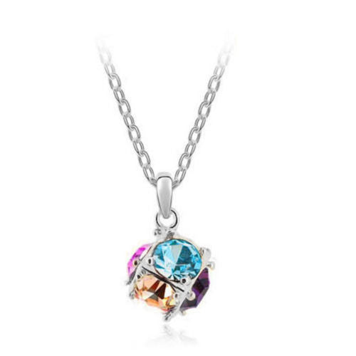 jewelry wholesale crystal ball colorful crystal necklace - Love Cube 1111-46   S