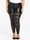 Black Metallic Wet Look Leather Stretch Torn Lace Skinny Leggings Pants Trousers