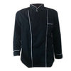 Long Sleeve Classic Kitchen Cook Chef Waiter Waitress Coat Uniform Jacket Black