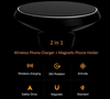 Wireless QI Car Charger Magnetic Air Vent Mount 2 in 1