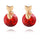 Small Cat Ear Studs    gold plated red zircon
