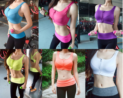 Shockproof sports bra running fitness wicking zip-front vest yoga aerobics bra