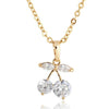 Cherry Pendant 18K Gold Platinum Galvanized Austrian Zircon   white