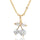 Cherry Pendant 18K Gold Platinum Galvanized Austrian Zircon   white