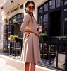 Elegant  Wrap Style Tie Waist Trench Coat Party Slim  Dress