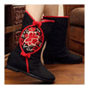 Peacock Vintage Beijing Cloth Shoes Embroidered Boots black 35