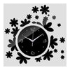 Acrylic DIY Wall Clock Mirror Creative Silent   black