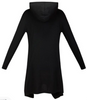 Women's Black Zip Up Long Hoodie Top with Asymmetric Edge Spring Autumn Fall