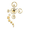 Acrylic Wall Clock Home Decoration Mirror Living Room   golden