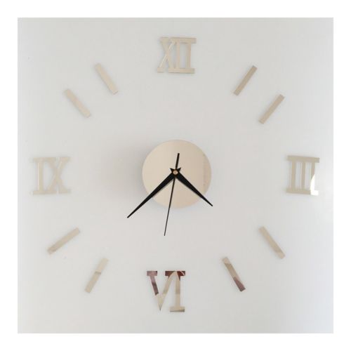 Roman Digit Acrylic Wall Clock Decoration    silver mirror