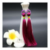 Long Tassel Ice Silk Earrings National Style Dancing   purple red