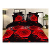 3d Fleur dessus de Lit / Couverture Bâche 4pc Set Coton Poncé 031