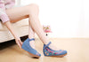 Embroidered Shoes High Heeled Shoes Square Dacne Manual Embroidery