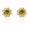 18K Gold Galvanized Austrian Zircon Earrings  green