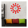 Acrylic Mirror Double Color Wall Clock DIY    silver red