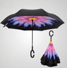 C-Handle Parasol Folding Rain Windproof Umbrella Double Layers Inverted Reverse