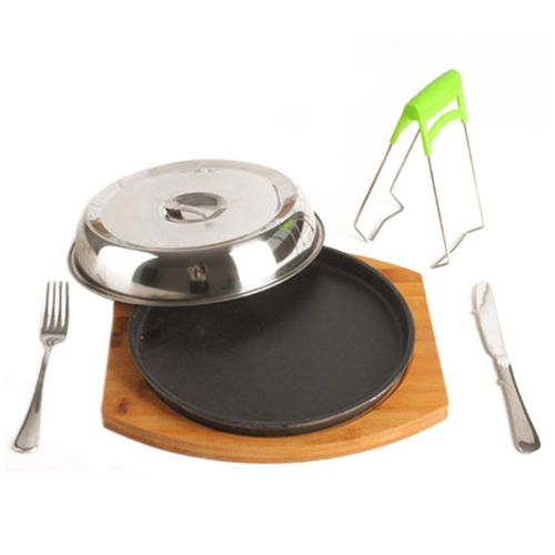 Cast Iron Plate Grilled Fillet Steak boutique bamboo suit 24cm