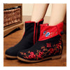 Vintage Beijing Cloth Shoes Embroidered Boots black 35