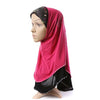 Dignified Muslim Scarf Kerchief Hat Macrame Zircon Thin    rose red