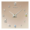 Horloge Murale Super Grande Taille 3d Miroir Acrylique Diy Argent
