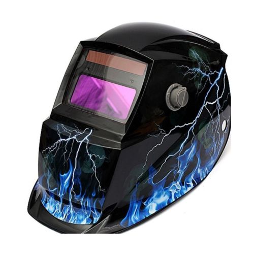 Auto Darkening Helmets in Thunderous Lightning Blue Graphics & Dark Black Shade