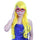 60cm Long Curly Front Lace Cosplay Party one piece Hair cap Wig Yellow