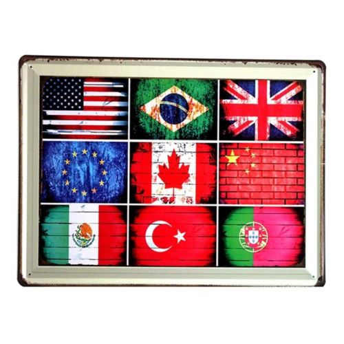 America Village Iron Bar Vintage Wall Hanging Decoration   1