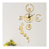 Acrylic Wall Clock Home Decoration Mirror Living Room   golden